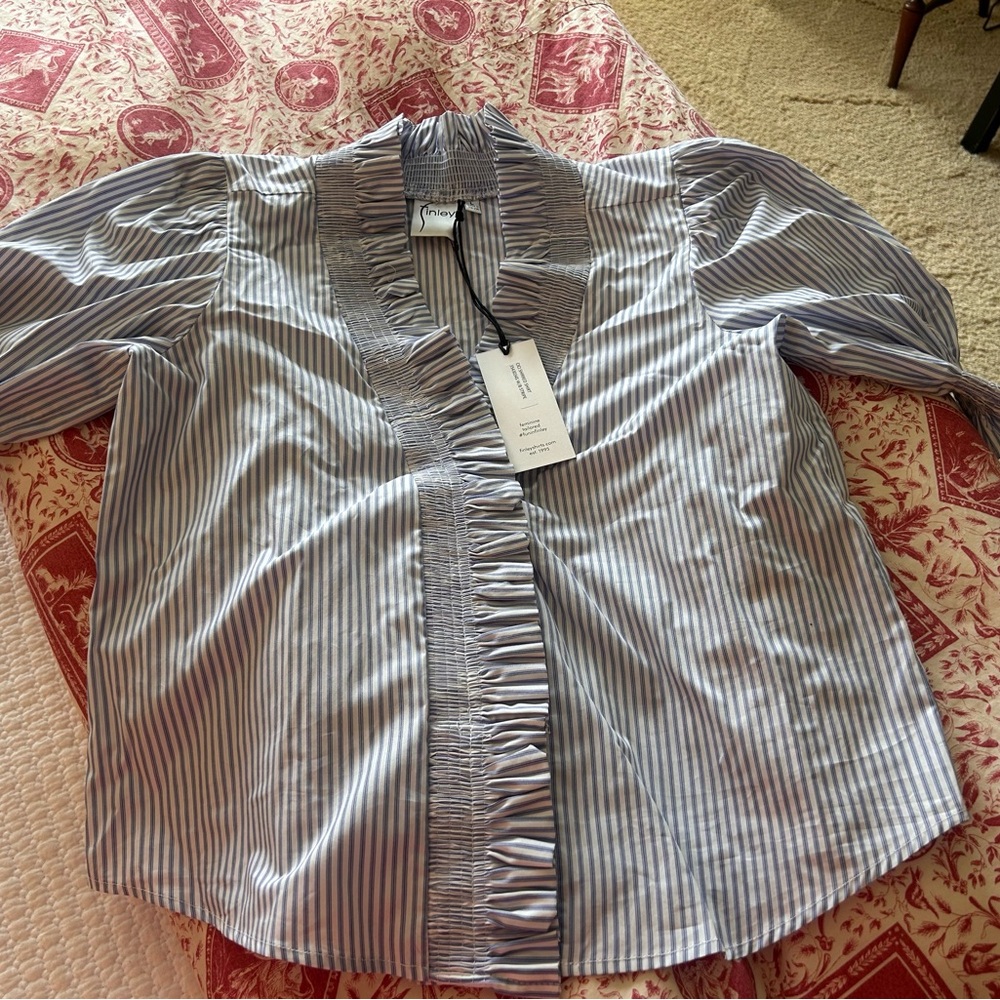 Finley Blue and White Pinstripe Shirt
